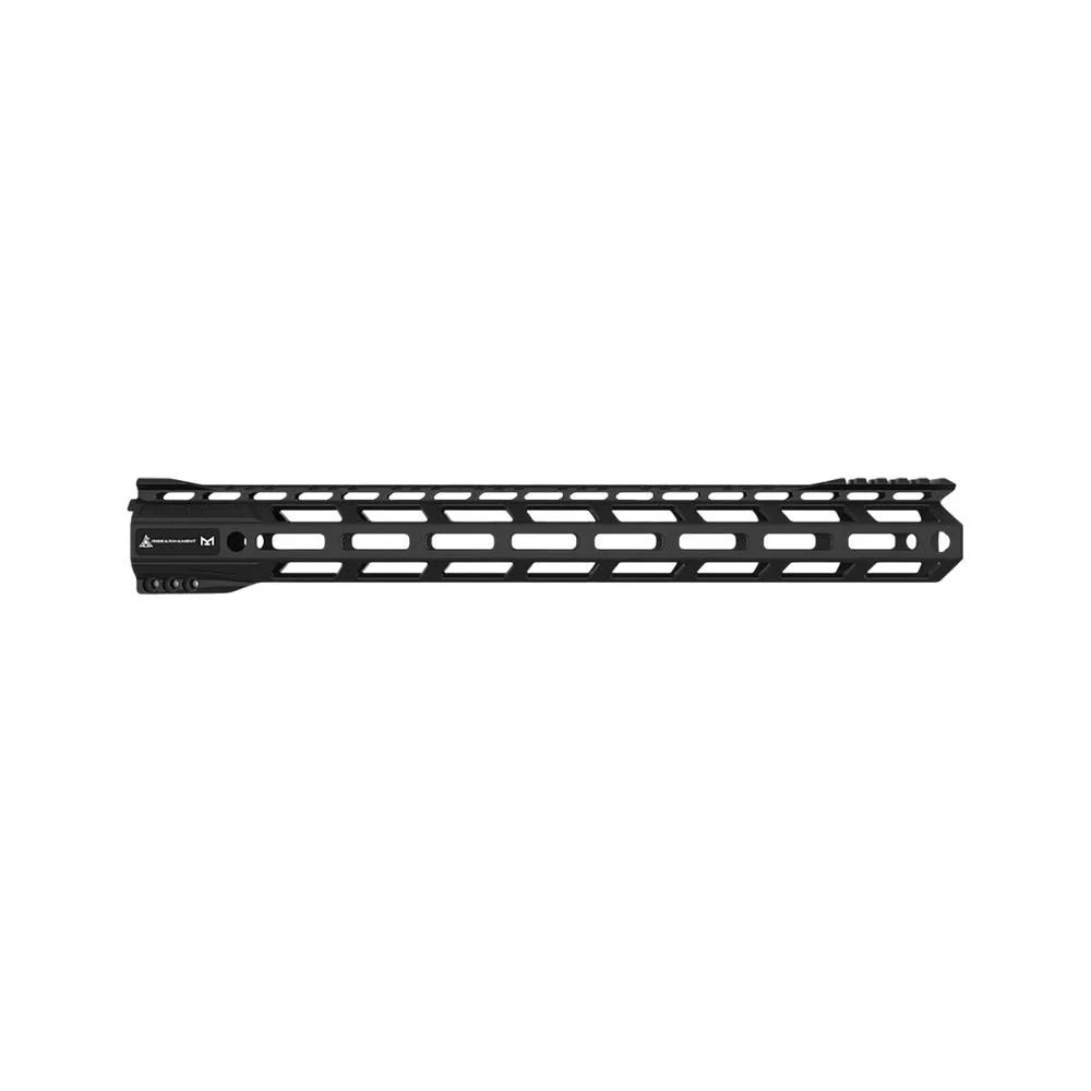 primary-45289 Rise Armament RA-905, black handguard in right-side view with M-LOK slots and top rail