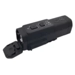 Browning Aspect Cam Rechargeable Battery, angled view in black with buttons and hinged connector
