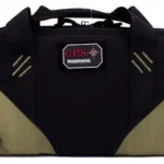 G-Outdoors Large Memory Foam Case, front view in green and black with carry handles
