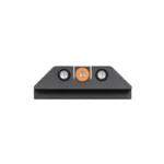 Night Fision Tritium Night Sight Set black rear sight with orange center dot and two white dots