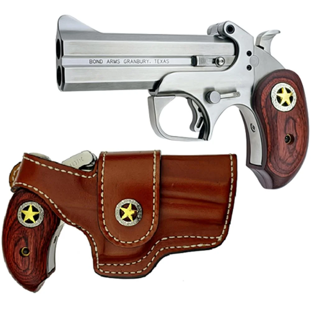 primary-45392 Bond Arms Inc. Bond Arms Rustic Ranger Handgun .45 LC/.410 2rd Capacity 4.25" Barrel Rosewood Grip with Holster