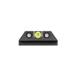 Night Fision Tritium Night Sight Set, rear view with yellow center ring and two white dots