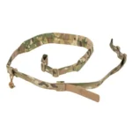 Viking Tactics Hydura Rifle Sling Wide Padded Multicam laid out with pad and adjustment hardware