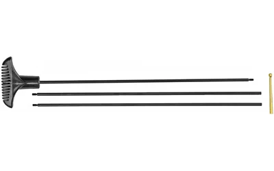 Hoppe's HOPPES 3PC RFL ROD .17 .204 CAL, black three-piece rod with handle and brass tip