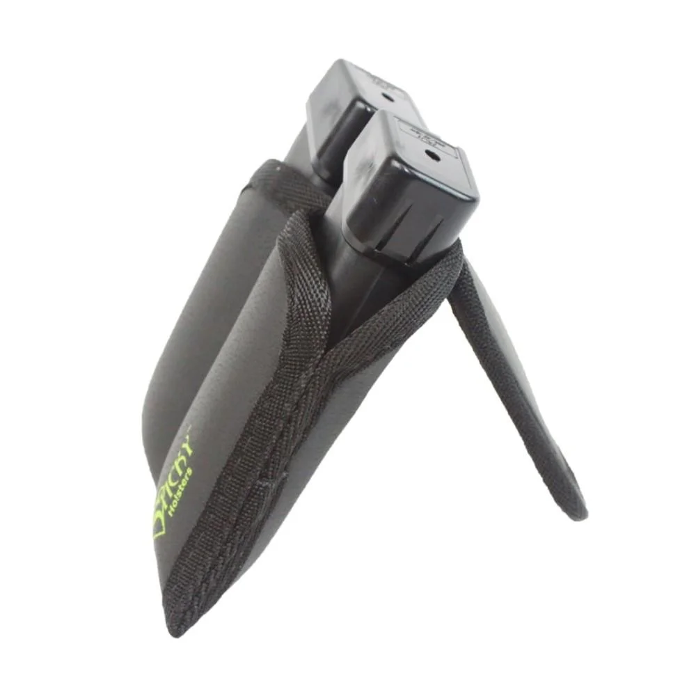 primary-45453 Sticky Holsters Dual Super Mag Pouch, angled front view in grey holding two magazines