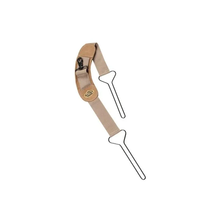 primary-45455 Rig'Em Right Big Limit Deluxe Game Strap tan neck strap with metal loops, full view