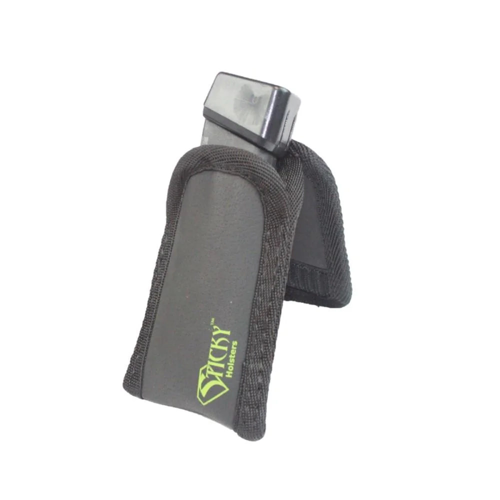 primary-45457 Sticky Holsters Super Mag Pouch, black fabric magazine pouch with green logo
