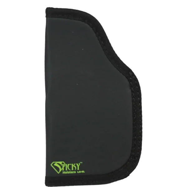 Sticky Holsters Large Sticky Pocket Holster, dark grey front view with green logo