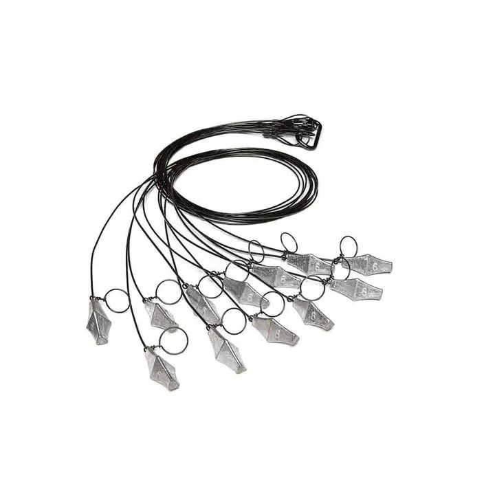 primary-45465 Rig'Em Right Xtreme Texas Rigs coiled black cable with loops, clips and silver weights