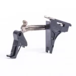 CMC Triggers Glock Trigger Kit, black flat trigger and housing in an angled side view