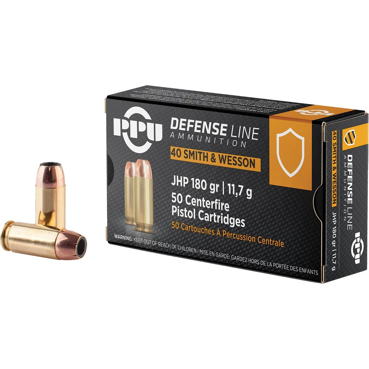 primary-45492 TRZ Trading Inc. PPU Handgun Ammunition .40 S&W Auto 180 gr JHP 967 fps 50/ct