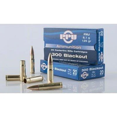 TRZ Trading Inc. PPU Standard Rifle Ammunition .300 AAC Blackout 125 gr HPBT 1340 fps 20/ct
