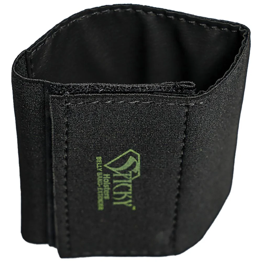 primary-45501 Sticky Holsters Belly Band Extender 6-8, black fabric wrap with hook-and-loop panel and green logo