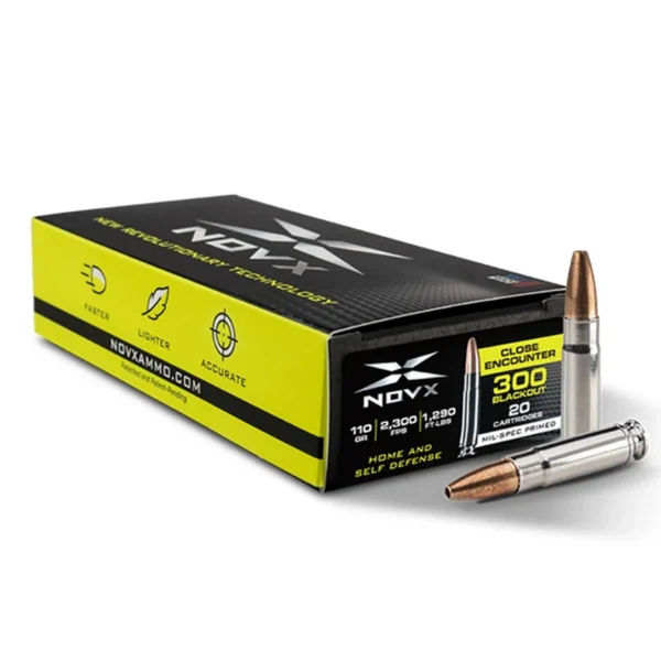 NovX Ammunition NovX Close Encounter Rifle Ammunition .300 Blackout 110gr Lead Free HP 2300 fps 20/ct