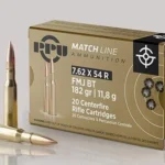 TRZ Trading Inc. PPU Match Rifle Ammunition 7.62mm x 54R Match 182 gr FMJ-BT 2625 fps 20/ct