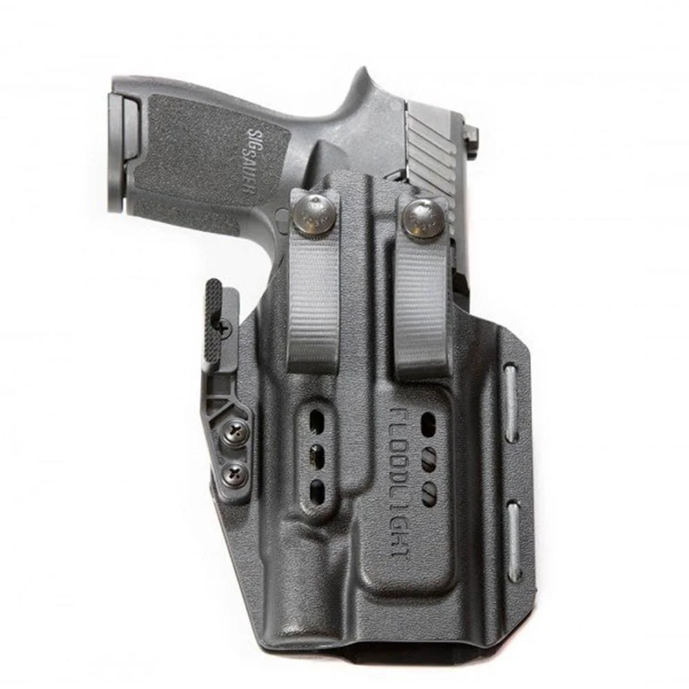 primary-45506 Henry Holsters Floodlight IWB X300 charcoal gray holster with belt clips and pistol inserted