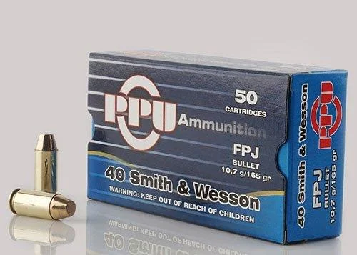 TRZ Trading Inc. PPU Handgun Ammunition .40 S&W 165 gr FPJ 1541 fps 50/ct
