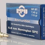 TRZ Trading Inc. PPU Standard Rifle Ammunition 6.8mm SPC 115 gr HPBT 2624 fps 20/ct