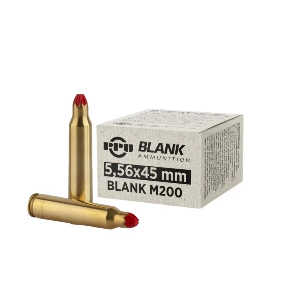 TRZ Trading Inc. PPU Blank Rifle Ammunition 5.56mm M-200 A1 Blanks 20/ct