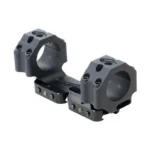 Masterpiece Arms MPA Bolt Action Scope Rings, black angled view of two rings on a one-piece mount
