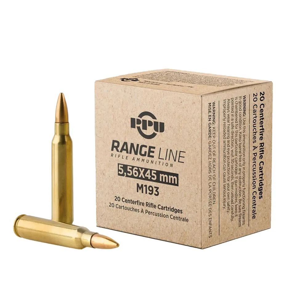 primary-45547 TRZ Trading Inc. PPU RangeLine Rifle Ammunition 5.56X45 NATO 55gr FMJBT 3240 fps 1000/rd (50 boxes of 20ct)