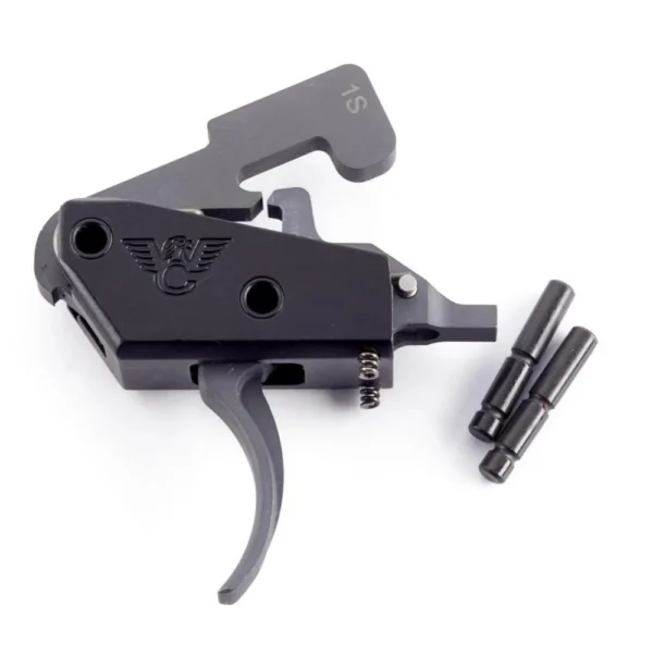 Wilson Combat Tactical Trigger Unit, black trigger assembly with silver hammer and pins
