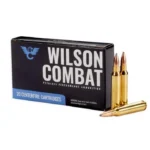 Wilson Combat Sierra SBT Rifle Ammunition black box with three brass cartridges displayed