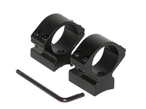 Talley Lightweight Alloy Scope Mount Combo, two black scope rings with bases and hex key