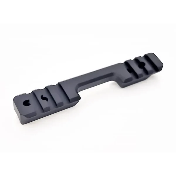 Talley Bergara BMR Picatinny Rail Standard, black rail in angled top view with mounting holes