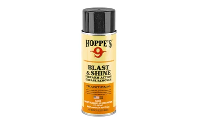 Hoppe's HOPPES #9 AEROSOL CLNR 11OZ orange aerosol can with black cap, front view