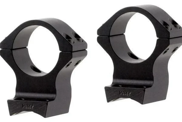 Talley Lightweight Alloy Scope Mount Combo Kimber 84M, black angled view of two rings
