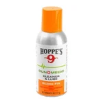 Hoppe's HOPPES GUN MEDIC CLN/LUBE 4OZ silver aerosol can with orange cap, front view