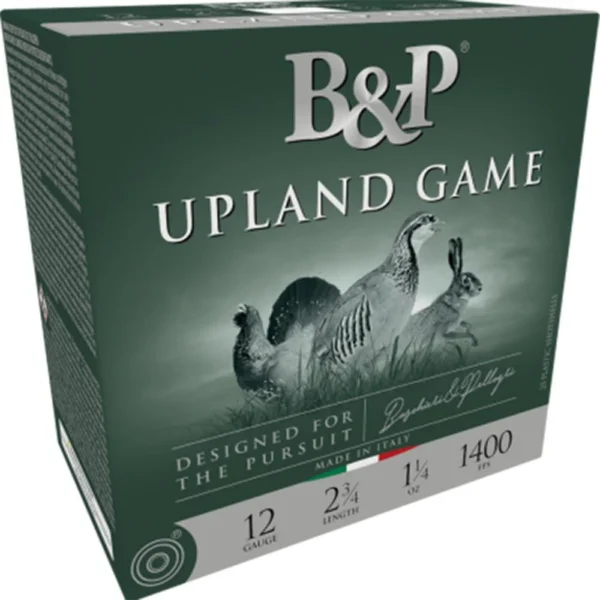 Baschiere & Pellagri USA Inc. B&P Upland Game Shotshells- 12 ga 2-3/4 In 1-1/4 oz #4 1400 fps 25/ct
