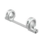 DNZ Game Reaper Scope Mount Remington 700 LA, silver one-piece mount with two rings, angled view