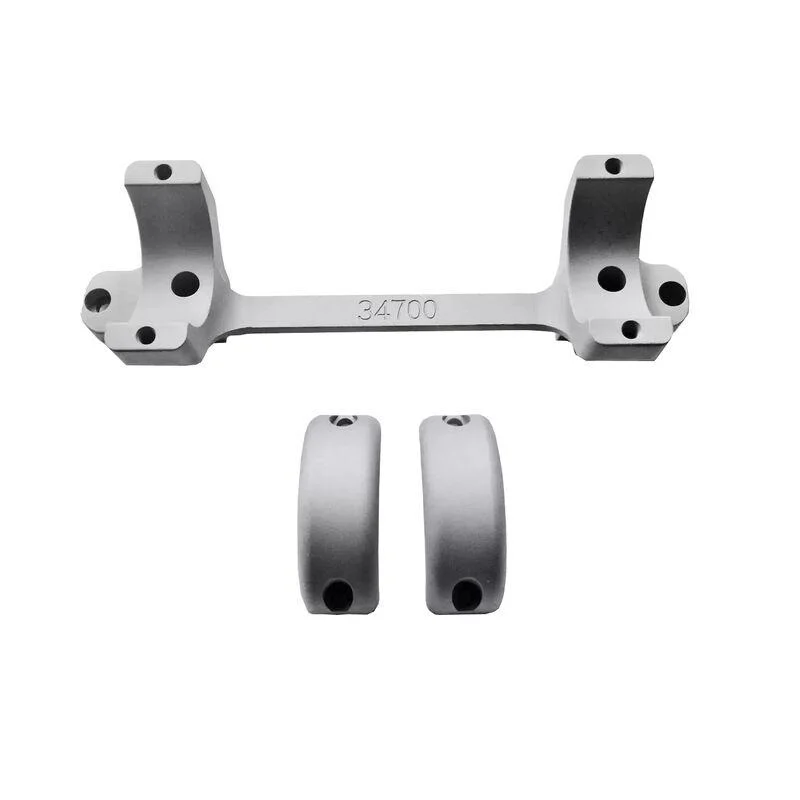 primary-45731 DNZ 1-Piece Gamer Reaper Scope Mount, silver top view with two rings and separate ring caps