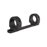 DNZ Game Reaper black one-piece scope mount, angled view with two circular rings