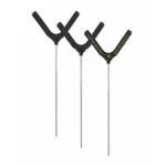 Gsm SME Clay Target Holder, three black U-shaped holders on metal stakes