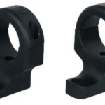 DNZ Hunt Masters 2-Piece Scope Mount, front angled view of two black scope rings