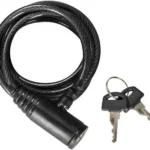 Spypoint Cable Security Lock, coiled black cable with cylindrical lock and two keys