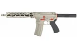 WMD NIB-X AR PSTL 556NATO 10.5 RED, silver and black right-side view with red controls