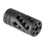 Tactical Solutions X-Ring Performance Series OD Compensator, matte black angled view with ports