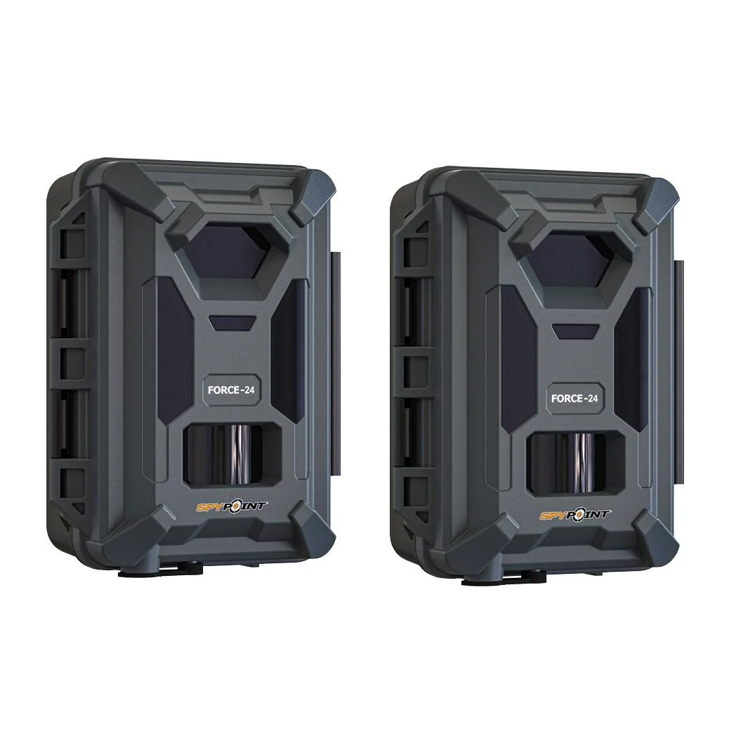 primary-45852 GG TELECOM /SPYPOINT Spypoint FORCE-24 two black trail cameras, front view