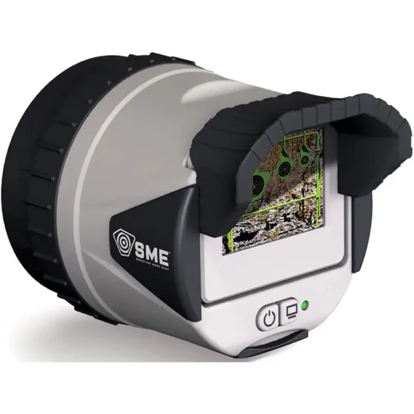 Gsm SME Wifi Spotting Scope Camera, rear-side view with hooded colour viewing screen