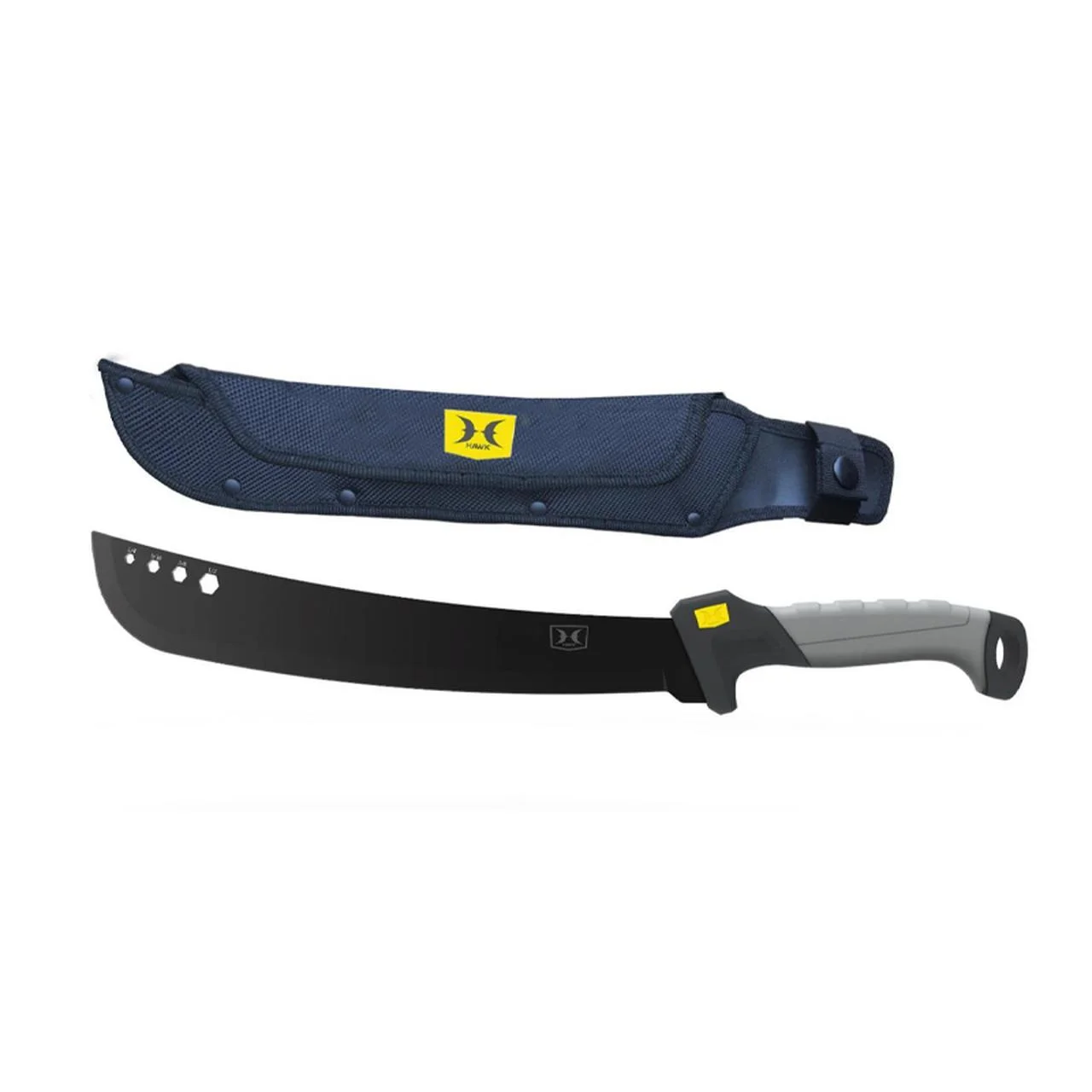 primary-45925 Gsm Hawk Machete 15" Blade Black with Nylon Sheath