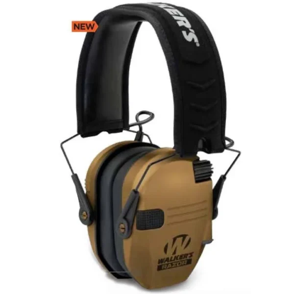 Walkers Game Ear Walker's Razor Slim Patriot Electronic Muff 23NRR Battle Brown