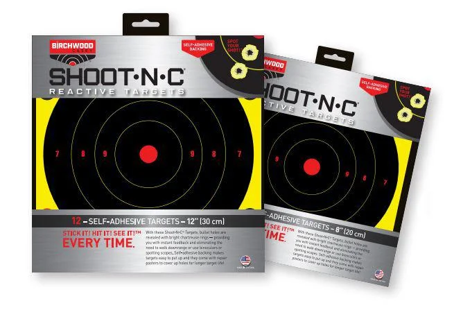primary-45941 Birchwood Casey 8-inch Target Dispenser, two packages with black bullseyes and red centres