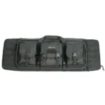 G-Outdoors Double Rifle Case, black soft case with carry handles, pockets and buckle straps