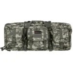 G-Outdoors Double Rifle Case, gray digital camo front view with handles, straps and pockets