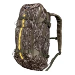 GSM Tenzing Day Pack 1200, Mossy Oak camouflage backpack with straps and yellow accents