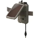 Gsm HME Solar Power Panel 5000mAh, angled front view of green panel with straps and cable